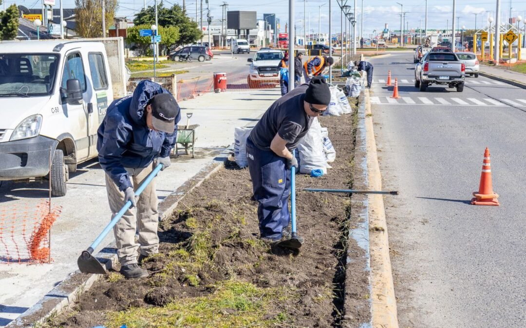 Río Grande: Avanzan los trabajos de renovación urbana en los espacios públicos de la ciudad