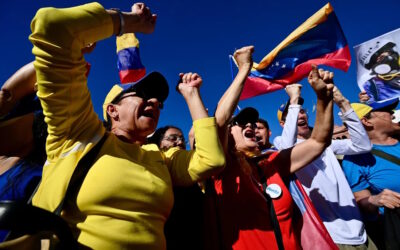 Venezolanos se manifestaron en Plaza de Mayo por el traspaso de mando en su país