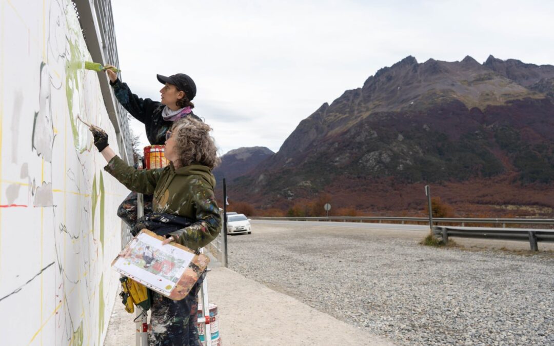 Intervención artística en el mirador del Valle Carbajal