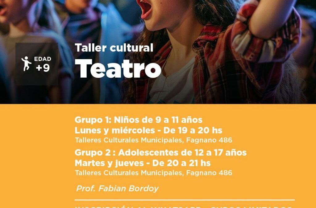Abren inscripciones para el nuevo taller municipal de teatro en Ushuaia
