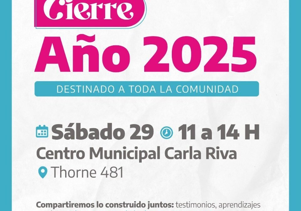 El Municipio realizará el cierre anual del Centro Municipal “Carla Riva”