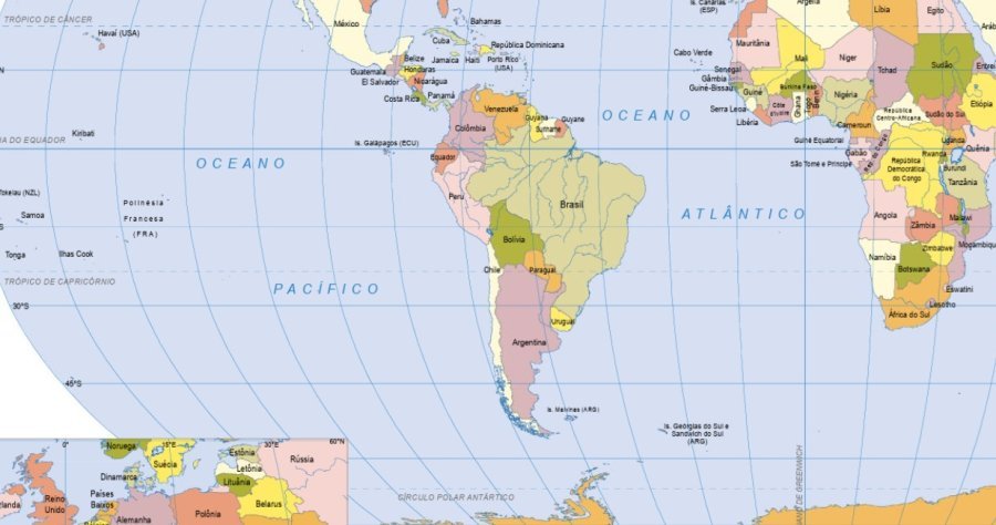 Brasil publicó un mapa mundial que reconoce a las Islas Malvinas como territorio argentino