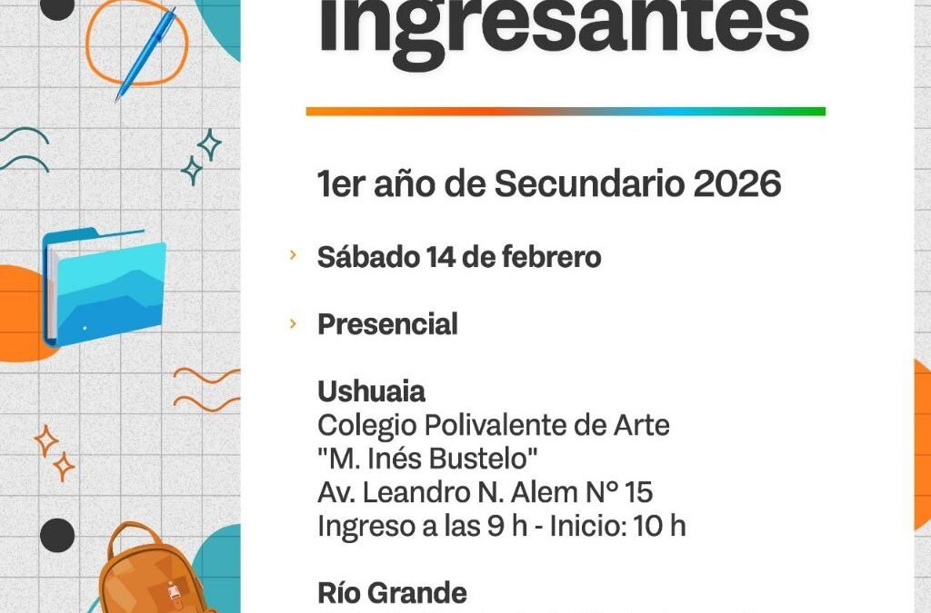 Educación informó los colegios secundarios con vacantes para el sorteo de ingresantes