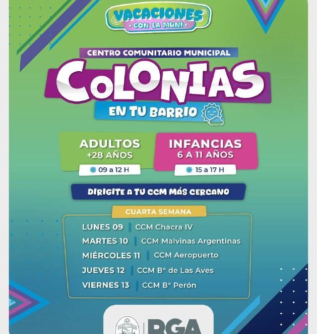 Río Grande sostiene las colonias barriales con nuevas actividades en los CCM